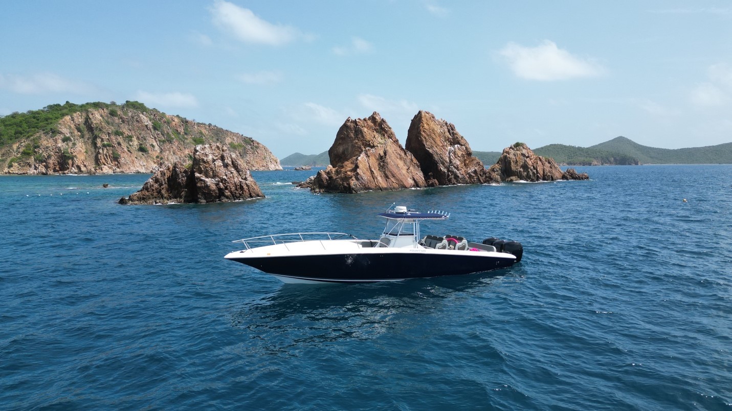 Allure Charters boat — private water taxi captained by Michael Clyne